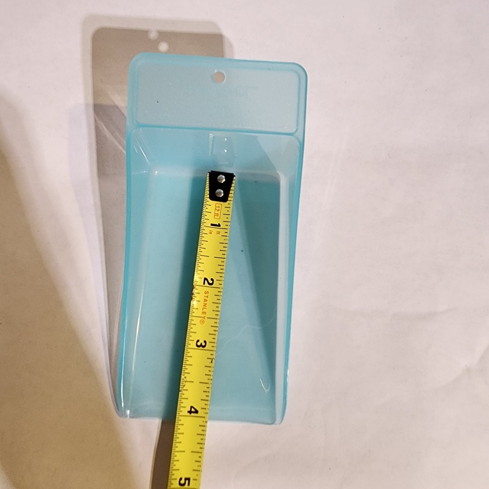 ☀️ Vintage Tupperware Sugar Flour Wedge Scoops Flat Bottoms‎ RARE Clear Blue - Picture 2 of 2